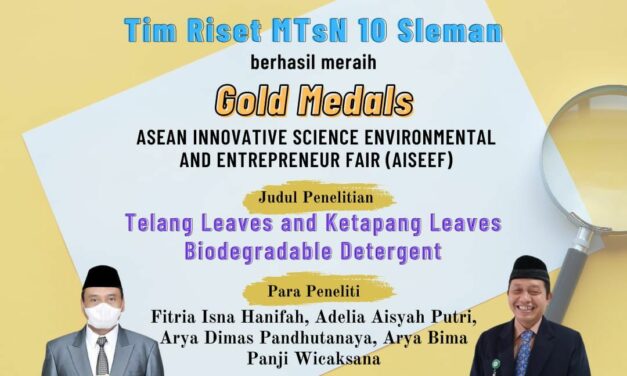 Teliti Daun Telang dan Ketapang sebagai Bahan Deterjen Ramah Lingkungan, MTsN 10 Sleman Raih Medali Emas AISEEF