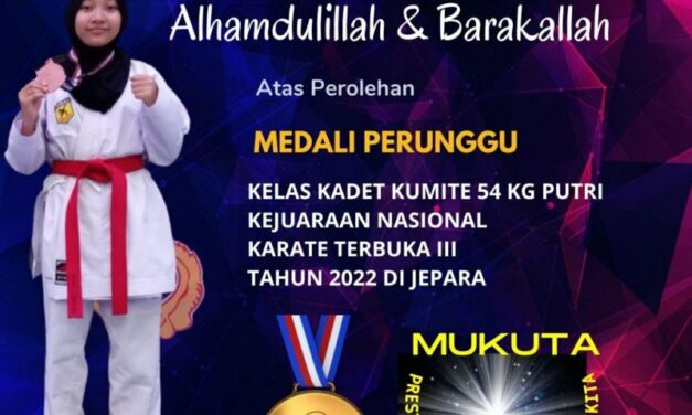 Karateka MTsN 10 Sleman Rebut Medali Kejuaraan Nasional Karate Garuda Championship III  2022