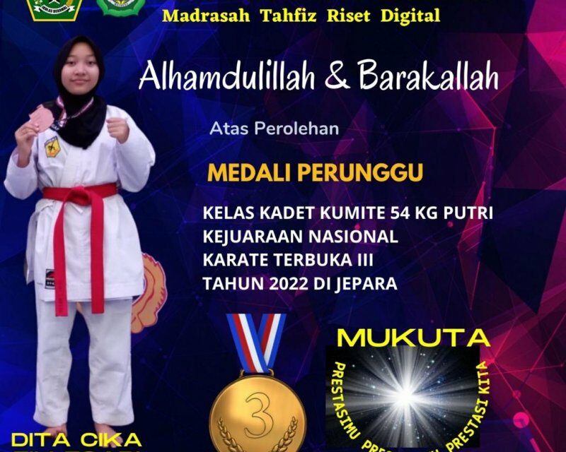 Karateka MTsN 10 Sleman Rebut Medali Kejuaraan Nasional Karate Garuda Championship III  2022