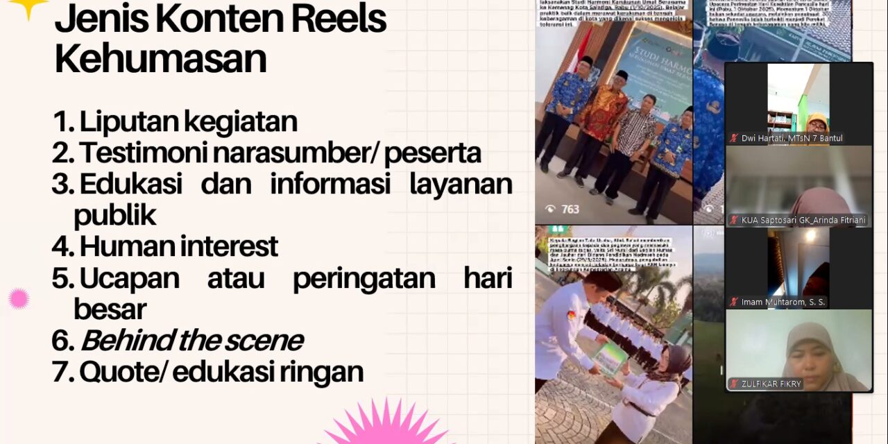 MTsN 10 Sleman Ikuti Pelatihan Pembuatan Bahan Tayang Praktis dan Menarik (Video Reels Instagram)