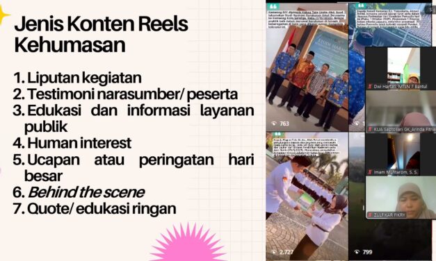 MTsN 10 Sleman Ikuti Pelatihan Pembuatan Bahan Tayang Praktis dan Menarik (Video Reels Instagram)