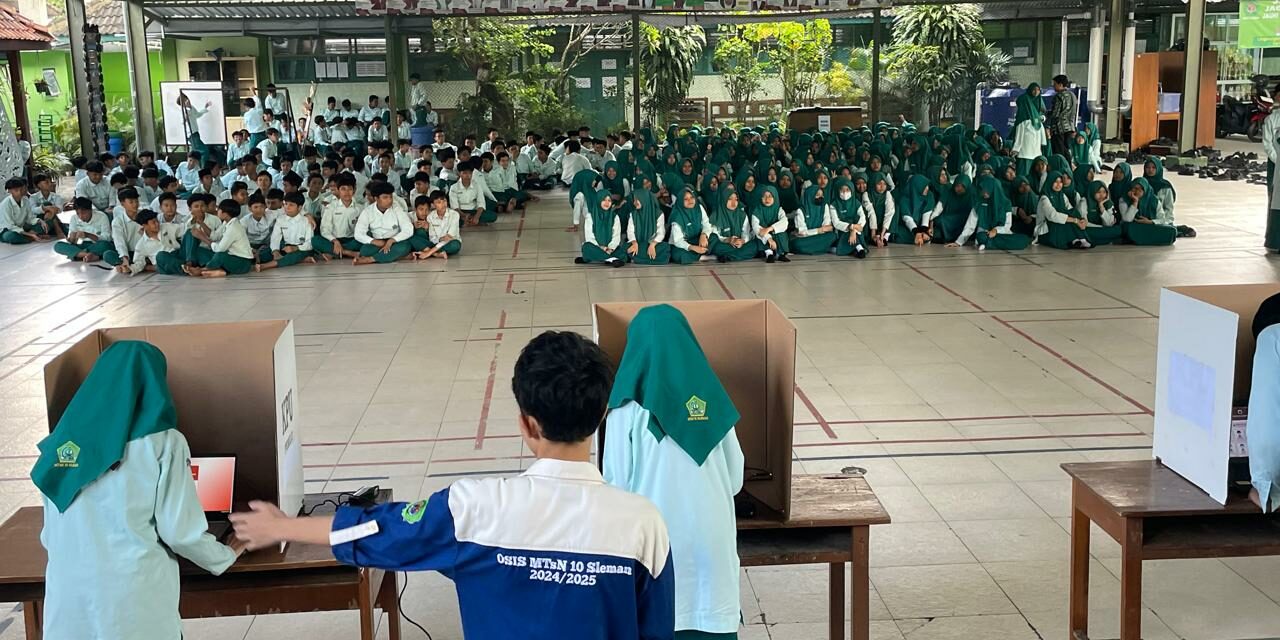 Paslon Zaidan-Jentayu Menangi Pemilos Demokratis MTsN 10 Sleman