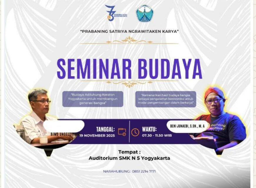 Guru MTsN 10 Sleman Ikuti Seminar Budaya HUT ke-73 SMKN 5 Yogyakarta: Menggali Nilai  Estetika Budaya dalam Berkarya