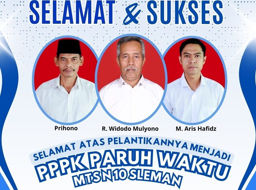 Berlimpah Syukur, Tiga Pegawai MTsN 10 Sleman Terima SK PPPK Paruh Waktu