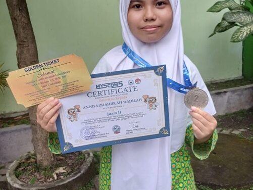 Annisa Zhahiirah,  Murid MTsN 10 Sleman,  Raih Juara 2 Olimpiade IPS  DIY-Jateng