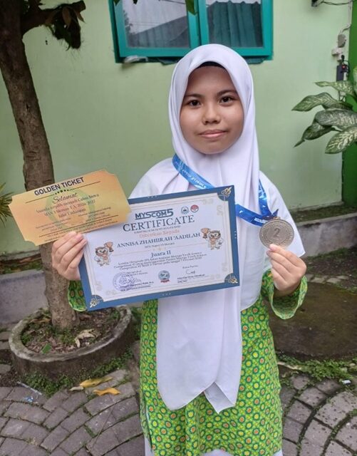 Annisa Zhahiirah,  Murid MTsN 10 Sleman,  Raih Juara 2 Olimpiade IPS  DIY-Jateng