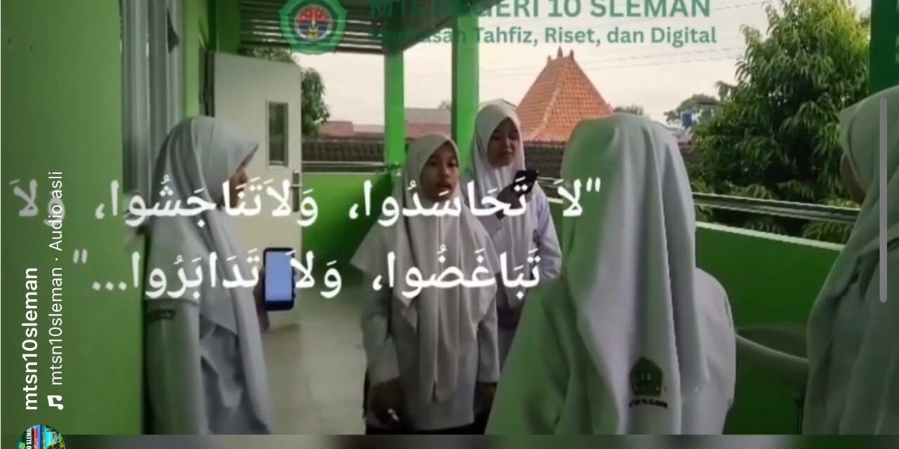 “Iri Hati Cuma Bikin Rugi”: Pesan Bermakna dari Korma Kelas 7C MTsN 10 Sleman