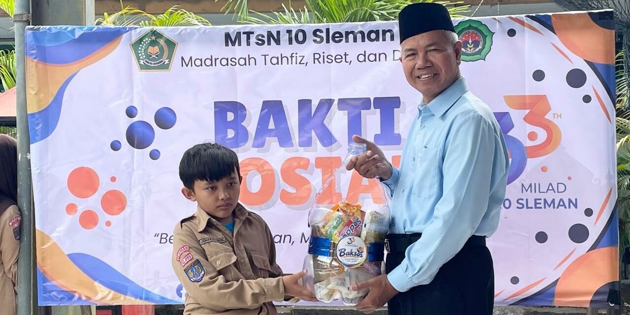  Rawat Kepedulian Sosial, MTsN 10 Sleman Gelar Bakti Sosial Milad ke-33